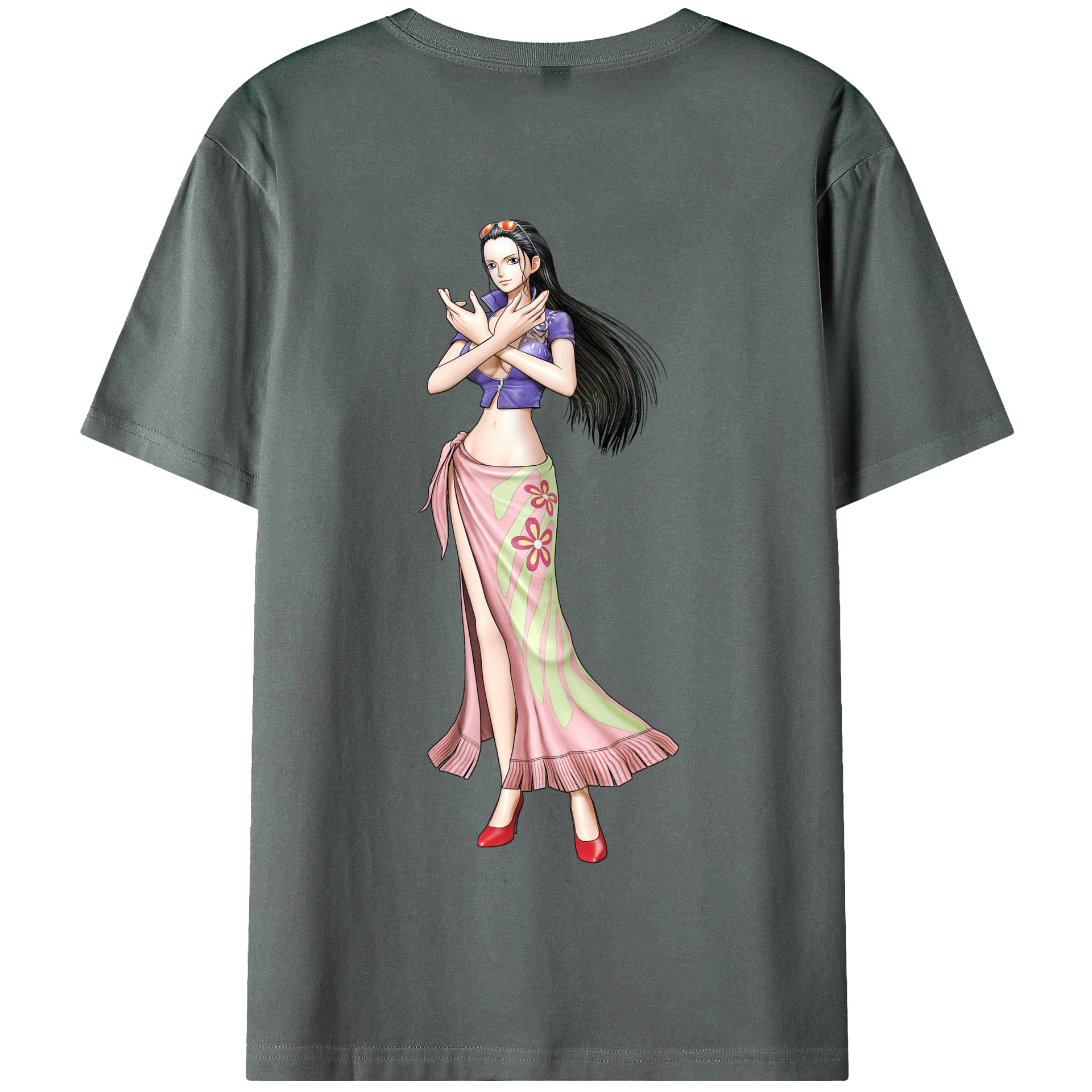 ワンピース ニコ・ロビン ONE PIECE Nico Robin 綿100％半袖Tシャツ（背面プリント）